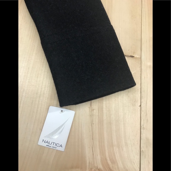 NWT,Nautica wool blend pea coat charcoal/black - Picture 6 of 10